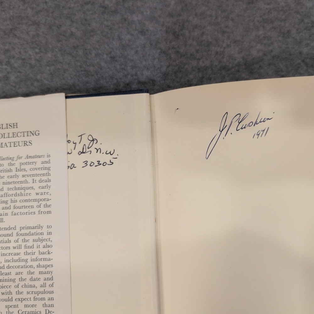 J P Cushion English China Collecting for Amateurs Book 1971 Signed by Author‎ - Picture 4 of 12